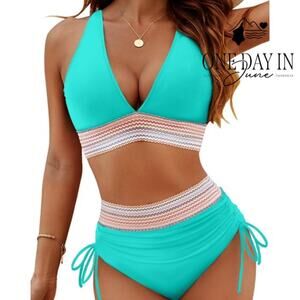 Blooming Jelly High Waist Bikini Swimsuit Size M